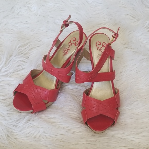 Seychelles red leather wedges - Picture 1 of 8